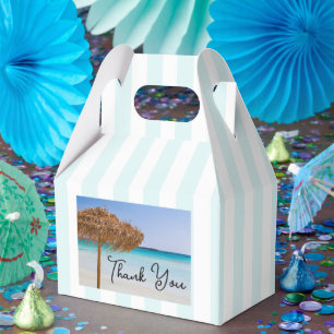 Caja Para Regalos Playa Tropical Escénica con Paraguas Gracias