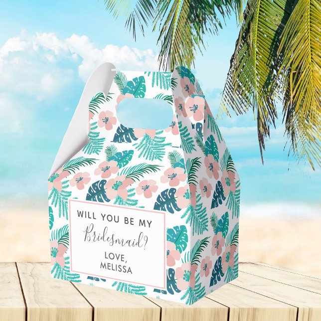 Caja Para Regalos Playa Tropical Floral Serás Mi Novia (Subido por el creador)