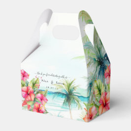 Caja Para Regalos Playa Tropical Hibiscus Favor Box