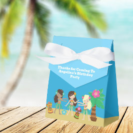 Caja Para Regalos Playa Tropical Hula Dancing Luau Fiesta de Cumplea