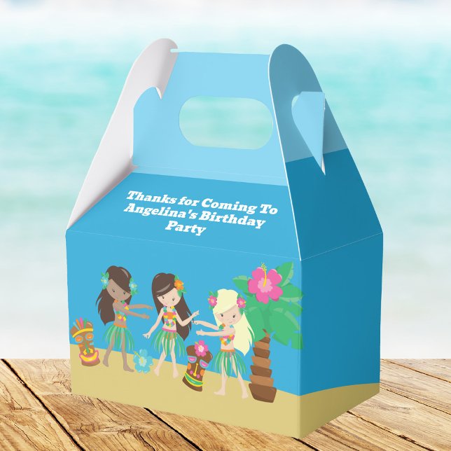 Caja Para Regalos Playa Tropical Hula Dancing Luau Fiesta de Cumplea (Subido por el creador)