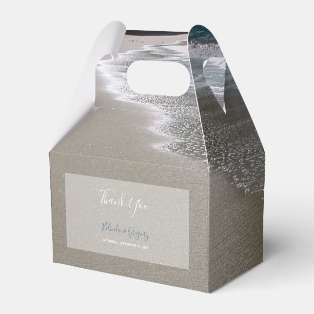 Caja Para Regalos Playa y Boda de arena costera (Front Side)