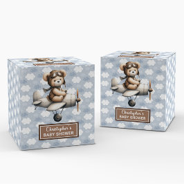 Caja Para Regalos Playous Teddy Bear Pilot Baby Shower Favbox