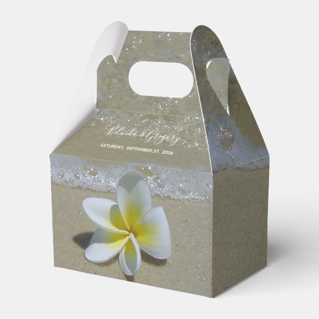 Caja Para Regalos Plumeria Frangipani En El Boda De Arena (Front Side)