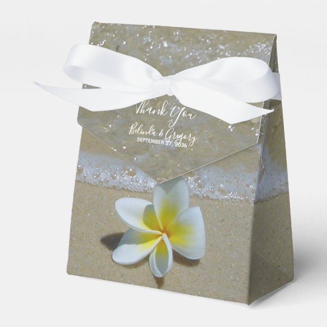 Caja Para Regalos Plumeria Frangipani En El Boda De Arena (Front Side)