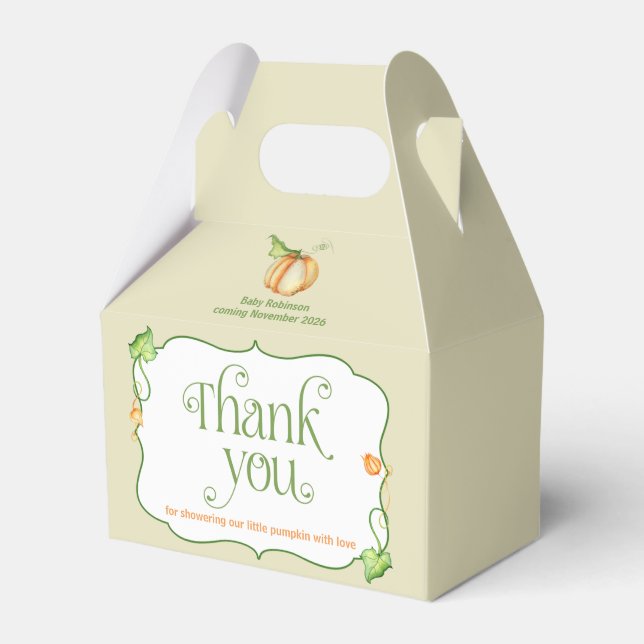 Caja Para Regalos Poco género calabaza Baby Shower neutro (Front Side)