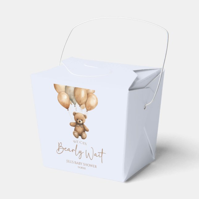 Caja Para Regalos Podemos Esperar A Boho Teddy Bear Baby Shower (Front Side)