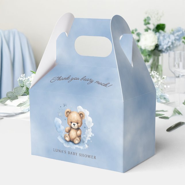 Caja Para Regalos Podemos Esperar A Pastel Blue Baby Shower Gable (Subido por el creador)