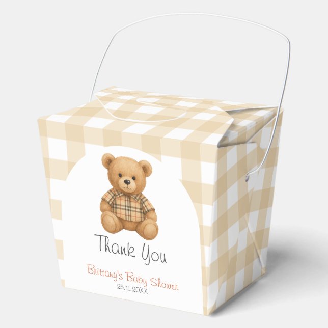 Caja Para Regalos Podemos Esperar A Teddy Bear Baby Shower (Anverso)