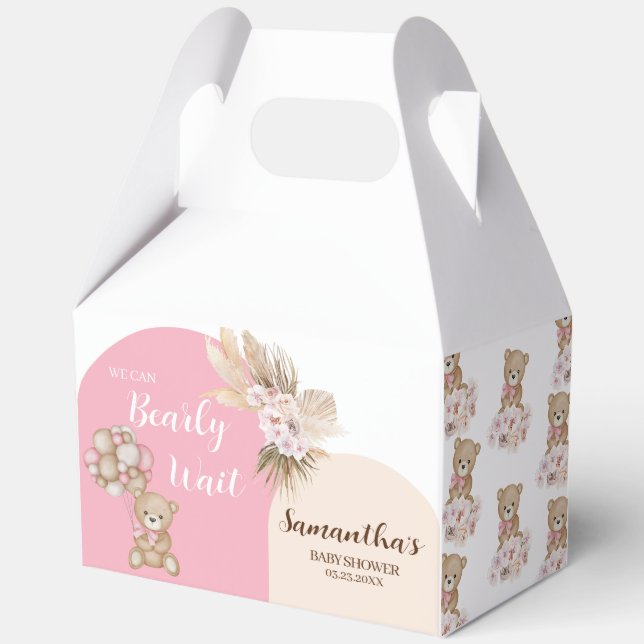 Caja Para Regalos Podemos esperar anticipadamente Chica Baby Shower  (Anverso)