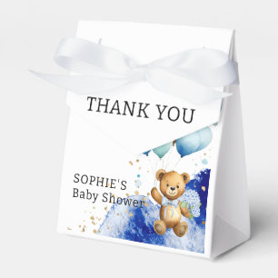 Caja Para Regalos Podemos Esperar El Baby Shower Real Azul Y Oro