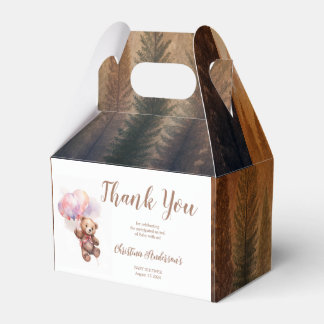 Caja Para Regalos Podemos esperar en globo Teddy Bear Baby Shower