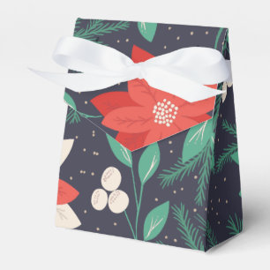 Caja Para Regalos Poinsettias de grandes Navidades rojos y blancos