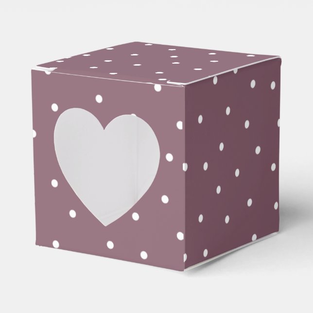 Caja Para Regalos Polka blanco púrpura punto matrimonio romántico cl (Anverso)