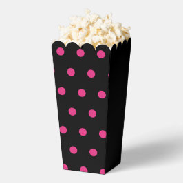 Caja Para Regalos Polka Dot Popcorn Box (Black & Neon Pink)