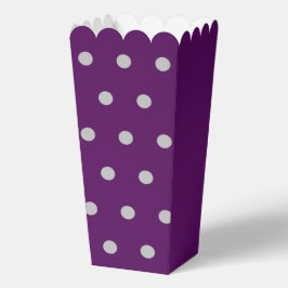 Caja Para Regalos Polka Dot Popcorn Box (Plum & Silver)