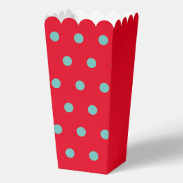 Caja Para Regalos Polka Dot Popcorn Box (Red & Aqua)
