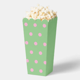 Caja Para Regalos Polka Dot Popcorn Box (Sage Green & Pastel Pink)