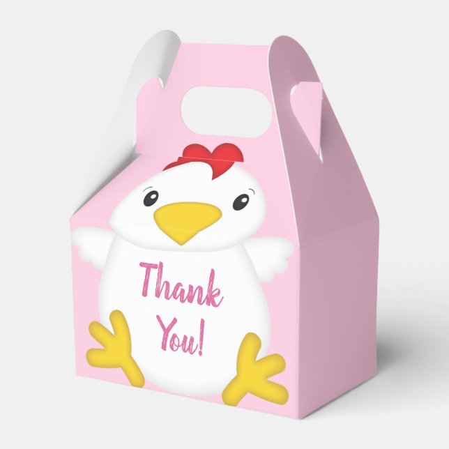 Caja Para Regalos Pollo Baby Shower Pink (Front Side)
