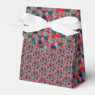 Caja Para Regalos Polvo de patrón de guijarros de vidrio. BG RED Fav