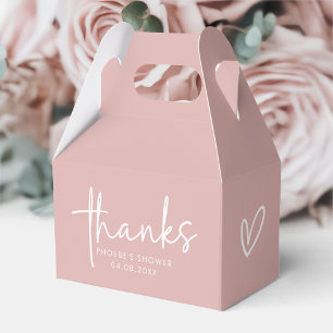 Caja Para Regalos Polvo Rosa Minimalista Letra Cumpleaños Nupcial Ga