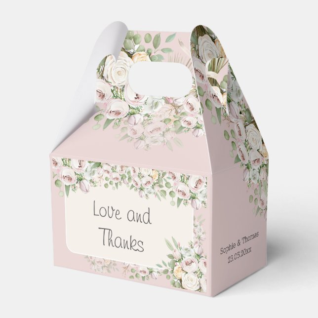 Caja Para Regalos Polvoriento acuarela floral rosa (Front Side)