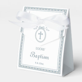 Caja Para Regalos Polvoriento Baptismo Griego Azul