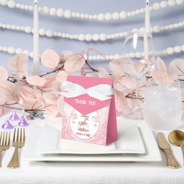 Caja Para Regalos Pony-Baby Shower Favorito Rosa (Boda)