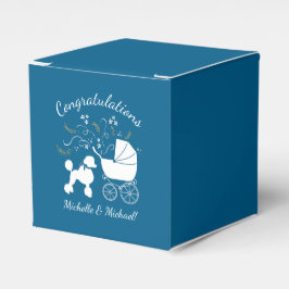 Caja Para Regalos Poodle Baby Shower Blue