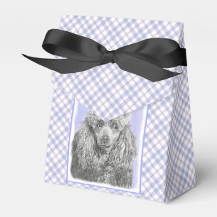 Caja Para Regalos Poodle Miniatura Juguete Gris Plateado Azul Arte P