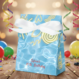Caja Para Regalos Pool summer neon vibes birthday party