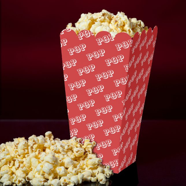 Caja Para Regalos Popcorn de película roja del patrón pop (Pop Pattern Red Movie Popcorn Favor Boxes
)