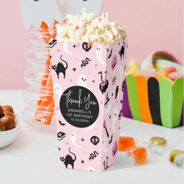 Caja Para Regalos Popcorn Pink Halloween Birday Party (Subido por el creador)