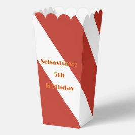 Caja Para Regalos Popcorn rayado rojo y blanco