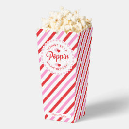 Caja Para Regalos Poppin Valentine Popcorn Box Pink and Red Stripe