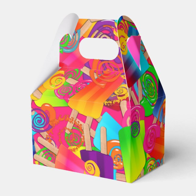 Caja Para Regalos Popsicle Swirls CKC, FAVOR GABLE rosa (Reverso)