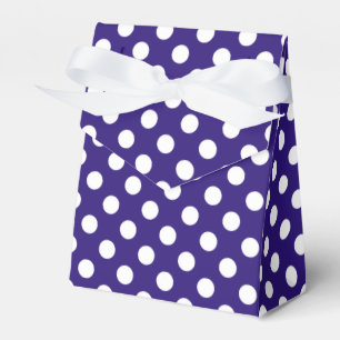 Caja Para Regalos Pos de polka blanco sobre azul oscuro