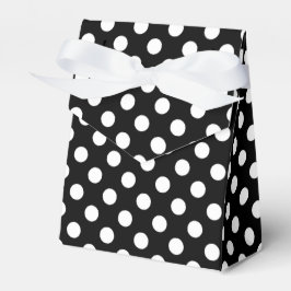 Caja Para Regalos Pos de polka blanco sobre negro