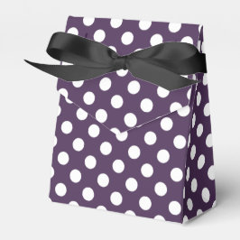 Caja Para Regalos Pos de polka blanco sobre púrpura de ciruela