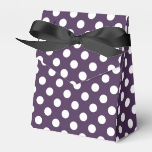 Caja Para Regalos Pos de polka blanco sobre púrpura de ciruela