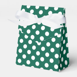 Caja Para Regalos Pos de polka blanco sobre verde sabio