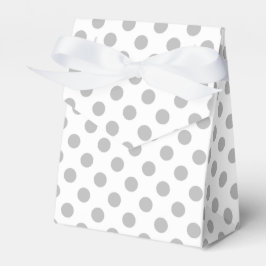 Caja Para Regalos Pos de polka gris sobre blanco