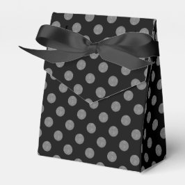 Caja Para Regalos Pos de polka gris y negro