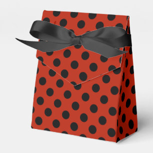 Caja Para Regalos Pos de polka negra en rojo