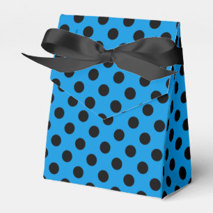Caja Para Regalos Pos de polka negro sobre azul cielo