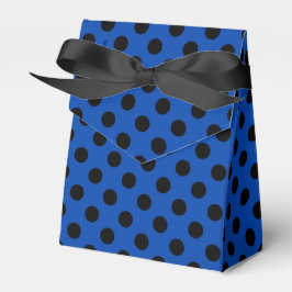 Caja Para Regalos Pos de polka negro sobre azul real