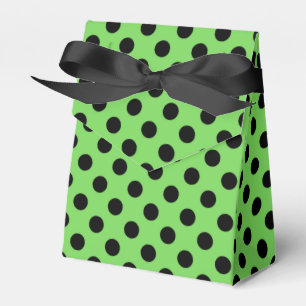 Caja Para Regalos Pos de polka negro sobre verde lima