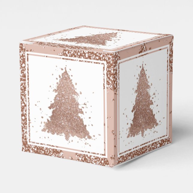 Caja Para Regalos Posah Christmas Tree | Glam Rosa Gold Luxurious (Costado Anverso)