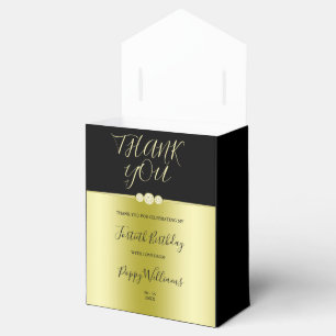 Caja Para Regalos Posh Gold & Black Elegante Diamantes Cumpleaños 40