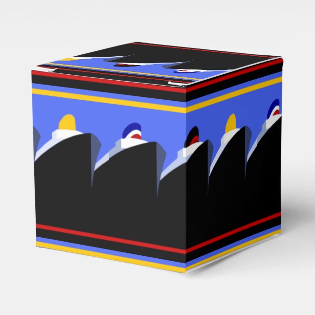 Caja Para Regalos Poster Art Deco de los buques de crucero de época (Costado Anverso)